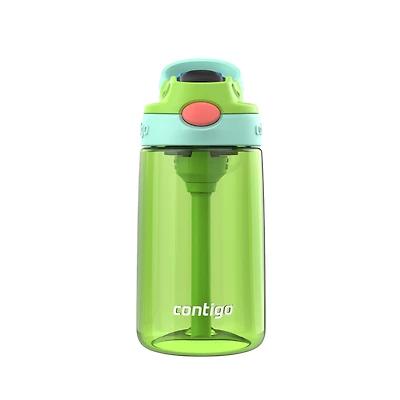 Bouteille d’eau pour enfants Contigo Aubrey avec paille, antifuite et antidéversement, lime fraîche vigne jade 414 ml (14 oz )