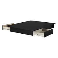 South Shore Step One Full/Queen Platform Bed with drawers, in Pure Black