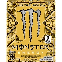 MONSTER ENERGY, Ultra Gold, canette de 473 mL, emballage de 4 cannettes canette de 473mL