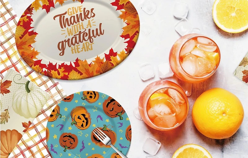 Give Thanks With A Grateful Heart Oval Paper Plates, 8CT