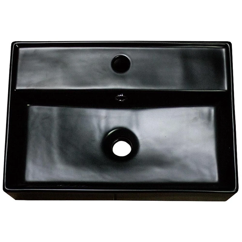 American Imaginations 19.7-in. W Above Counter Black Bathroom Vessel Sink For 1 Hole Center Drilling AI-28126