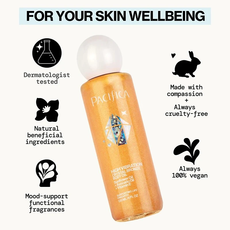 Pacifica - Huile corporelle scintillante Crystal Bronze - 120 ml