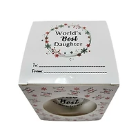 "Worlds Best Daughter" Transparent Snowflake Collectible Ball Ornament, 4 in, Holiday Time