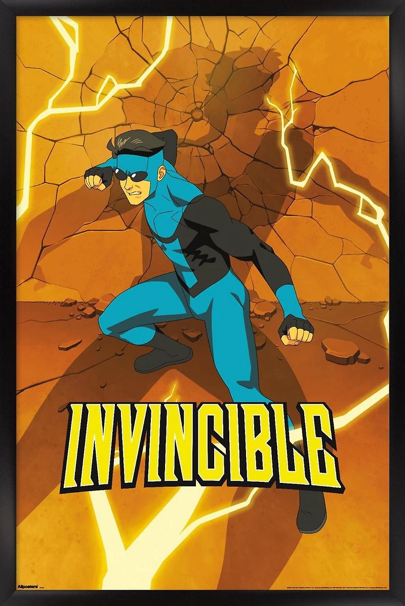Invincible: Season 3 - Blue Suit Teaser One Sheet Wall Poster, 14.725" x 22.375" Framed