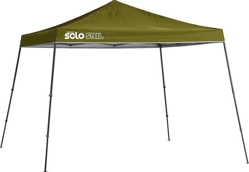 Quik Shade 11' x 11' Solo Steel 90 Square Feet of Shade Slant Leg Outdoor Pop-Up Canopy, Olive