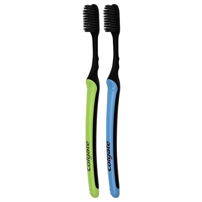 Brosse à dents souple Colgate Slim Soft Anthracite avec soies souples à bout 17x plus mince Paquet de 2