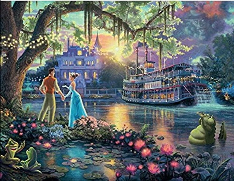 Ceaco: Thomas Kinkade - Disney Dreams Collection (The Lion King, Peter Pan, The Jungle Book, and The Princess and the Frog) 4-in-1 Puzzle Set