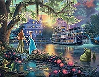 Ceaco: Thomas Kinkade - Disney Dreams Collection (The Lion King, Peter Pan, The Jungle Book, and The Princess and the Frog) 4-in-1 Puzzle Set