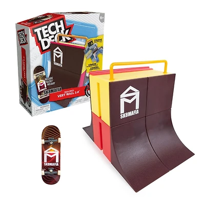 Tech Deck, Vert Wall 2.0, X-Connect Park Creator, Customizable and Buildable Ramp Set with Exclusive Fingerboard, Kids Toy for Boys and Girls Ages 6 and up