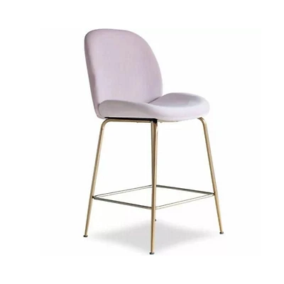 Plata Décor Tabouret en velours avec pieds dorés