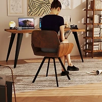 Bureau d'écriture Homy Casa avec bords naturels, idéal pour un espace de travail à domicile, couleur naturelle