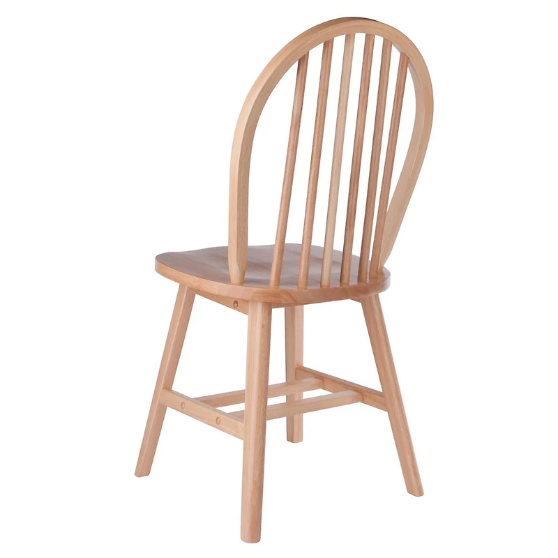 Windsor 2pc Chair Set Natural Finish