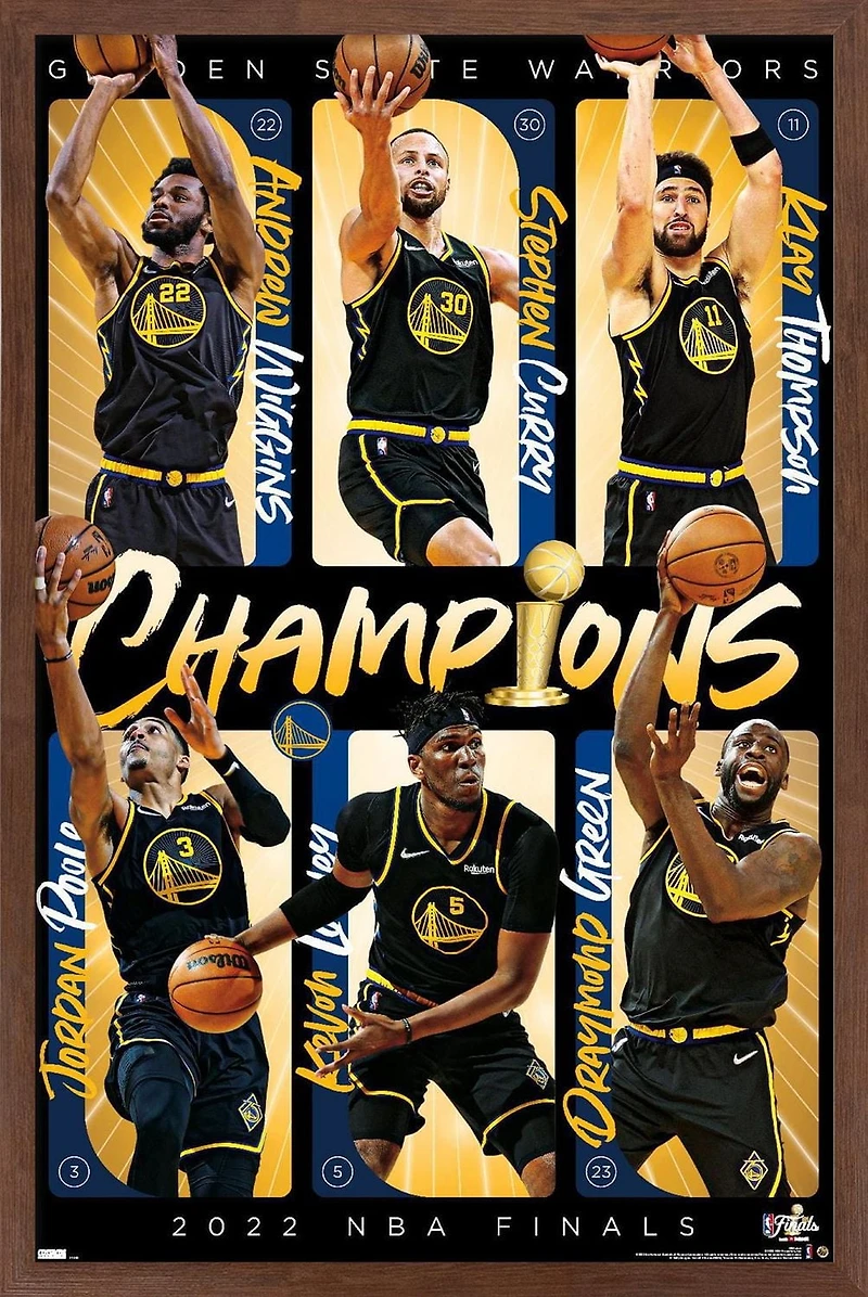 NBA Golden State Warriors - 2022 NBA Finals Champions Wall Poster, 22.375" x 34" Framed