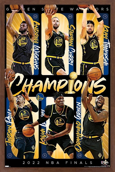 NBA Golden State Warriors - 2022 NBA Finals Champions Wall Poster, 22.375" x 34" Framed