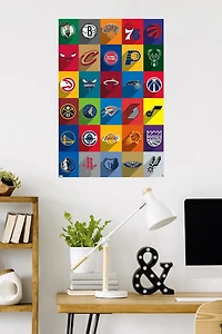 NBA League - Logos 24 Wall Poster, 22.375" x 34"