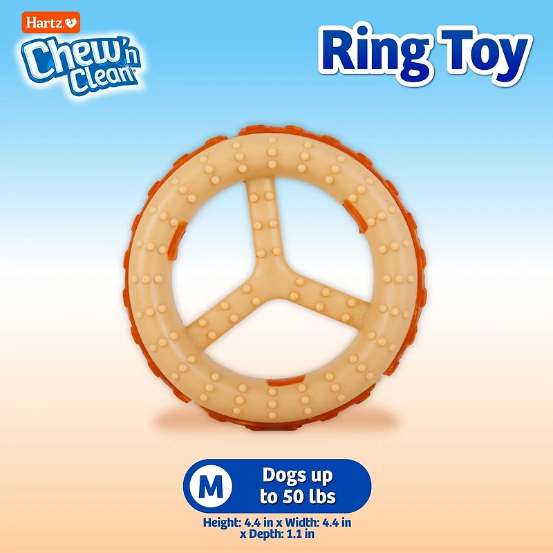 Jouet pour chien Hartz Chew 'n Clean à saveur de poulet Jouet pour chien 2 en 1