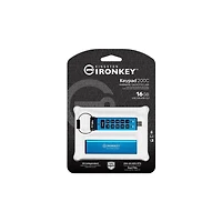 Kingston Ironkey Keypad 200 Clé USB cryptée USB-C 16 Go | Indépendant du système d'exploitation | FIPS 140-3 niveau 3 | XTS-AES 256 bits | Protection BadUSB et Brute Force | Option multi-broches | IKK