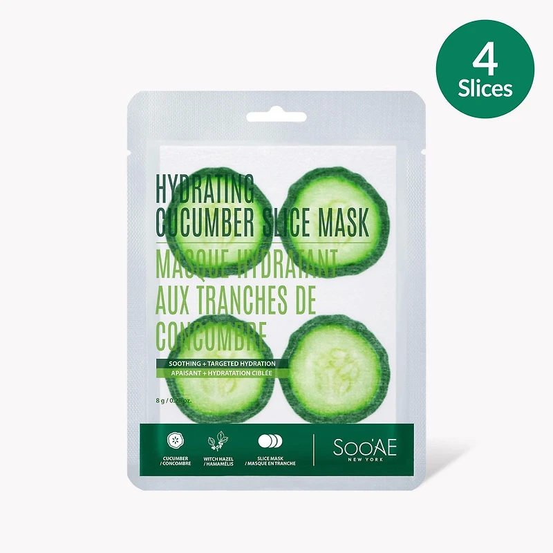 Soo'Ae Hydrating Cucumber Slice Mask, Soothing + Targeted Hydration