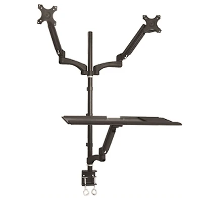 TygerClaw Double Extending Arms Monitor Desk /sit-stand Workstation (TYDS10022BLK)