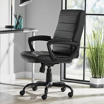 Fauteuil de direction à mi-dossier en cuir reconstitué Mainstays