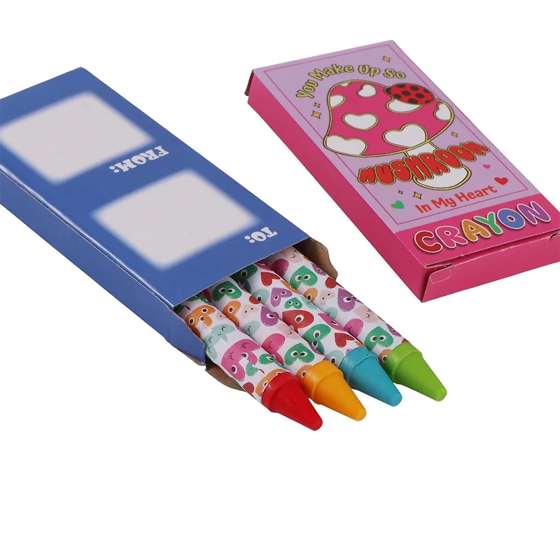 Coffret de 8 crayons de couleur Valentine, paraffine et papier, à partir de 3 ans