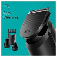 Kit tout-en-un Braun Series 3 3450, tondeuse pour hommes 6 en 1 avec tondeuse à barbe, pour le nez et les oreilles, tondeuse à cheveux et plus, lame ultra tranchante, 40 réglages de longueur, pile rec 1CT
