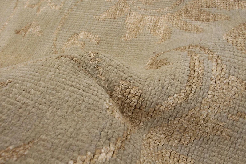 ECARPETGALLERY Tapis Noué à la Main pour Salon, Salle à Manger et Chambre à Coucher Transitionnel Collection La Seda 4'10" x 7'10" en Vert