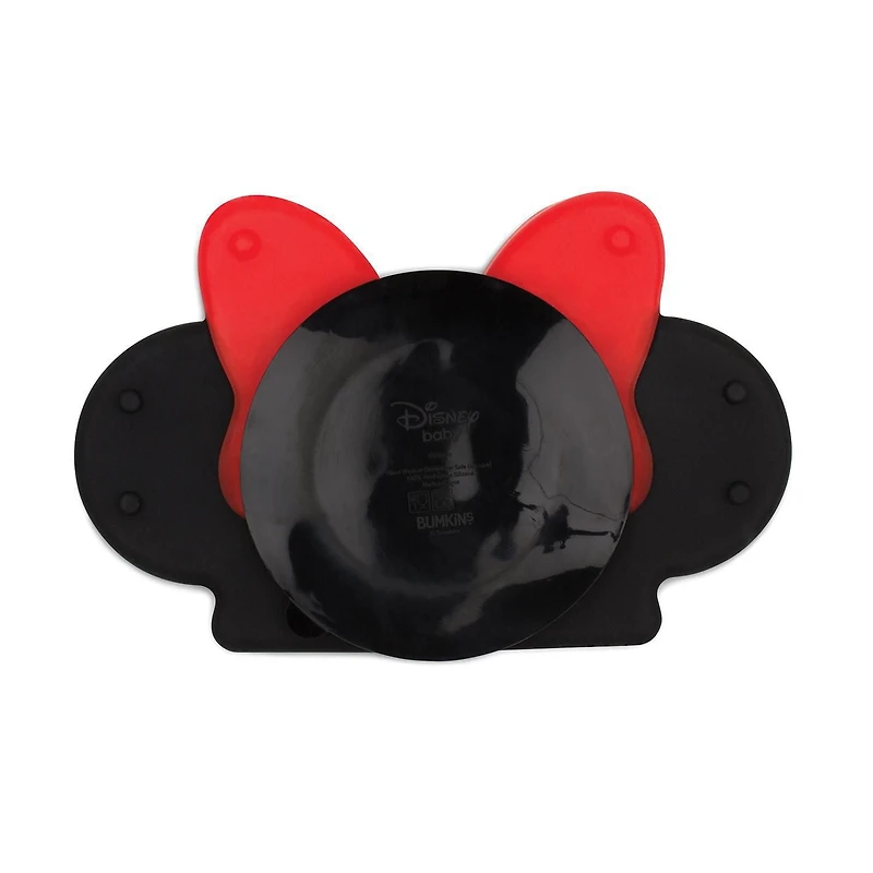 Bumkins Disney Silicone Grip Dish, Suction Plate, Divided Plate, Baby Toddler Plate, BPA Free, Microwave Dishwasher Safe - Minnie Mouse
