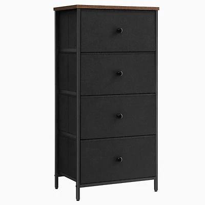SONGMICS HOME Dresser for Bedroom, Fabric Dresser with 4 Drawers, Metal Frame, Small Chest of Drawers