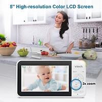 VTech VM5267 5” Digital Video Baby Monitor with Pan and Tilt and Night Light - White
