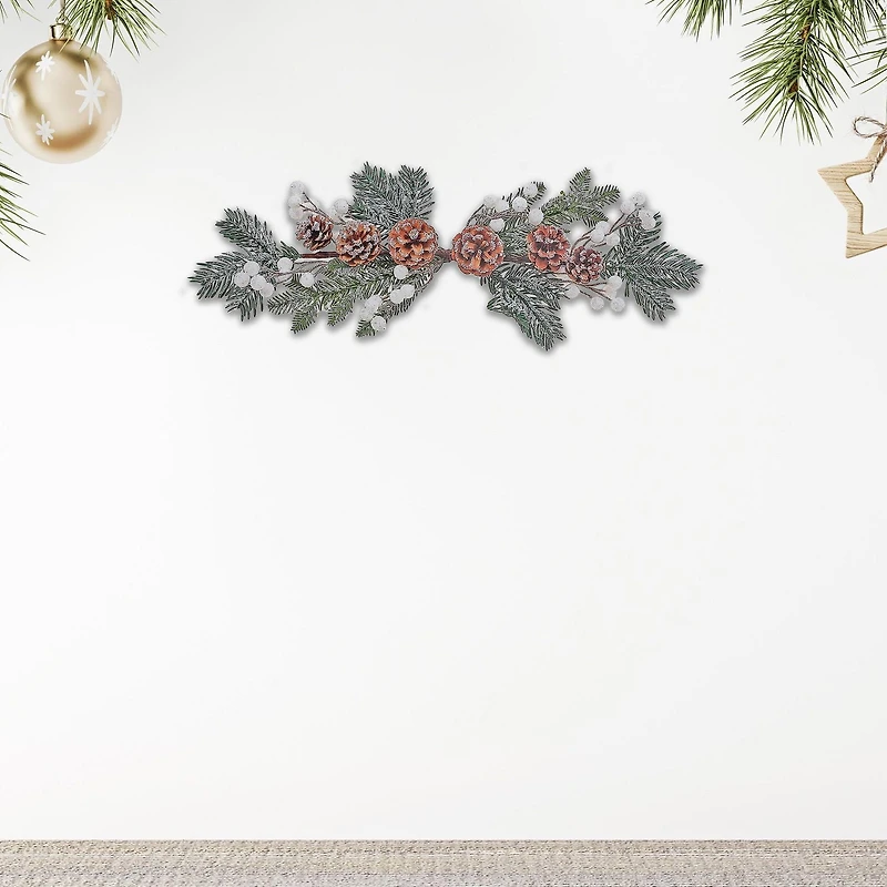 Christmas Pine Cone And White Berries Swag