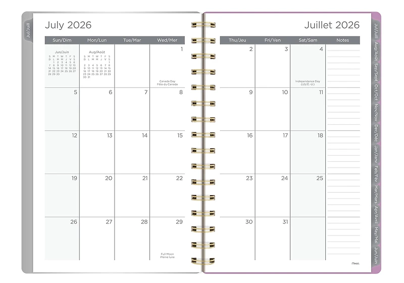 Agenda scolaire hebdomadaire et mensuel format petit Mead® Fun Stripes 2026‑2027