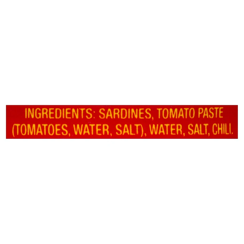 AA-1 Sardines Sauce Tomate Chili 155 g par boîte, contient du poisson, des mollusques AA-1 Sardines Sauce Tomate Chili 155 g par boîte