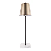 Metric Industrial Table Lamp in Walnut and Black by LumiSource