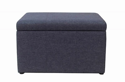 hometrends Faux Linen Storage Ottoman