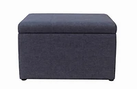 hometrends Faux Linen Storage Ottoman