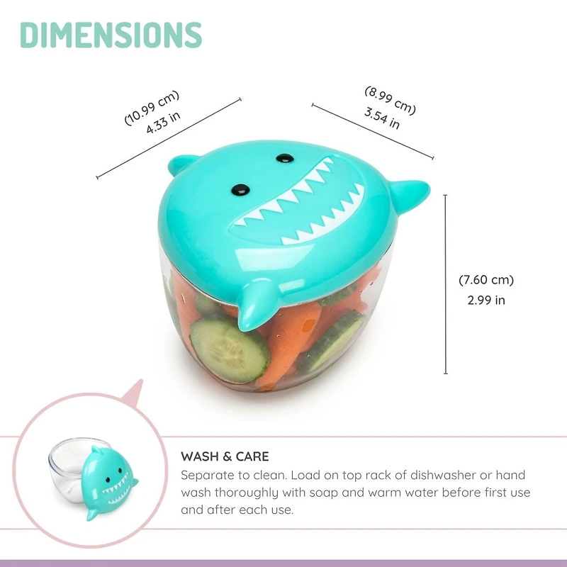 Melii Shark Snack Container for Toddlers and Kids