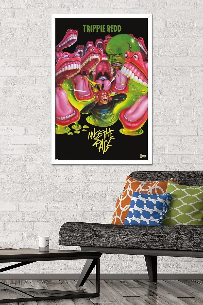 Trippie Redd - Miss the Rage Wall Poster with Magnetic Frame, 22.375" x 34"