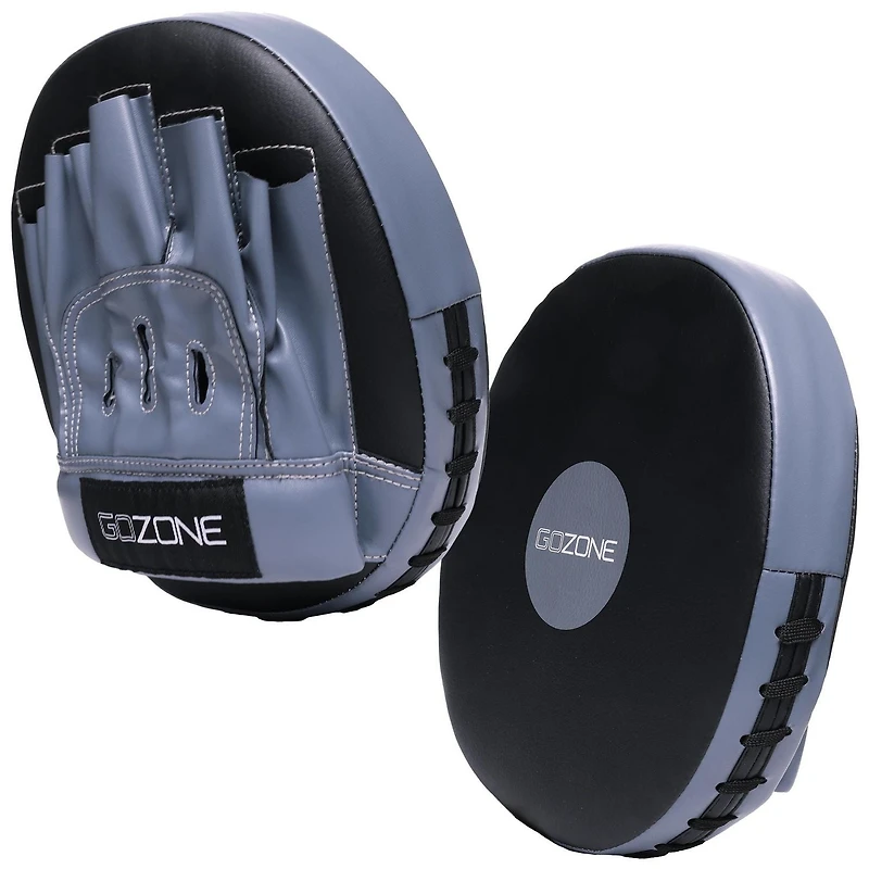 GoZone Punch Mitts – Boxing Focus Mitts – Black/Grey, Thick foam padding