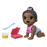 Baby Alive Lil Snacks Doll, Eats and "Poops," 8-inch Baby Doll Toy, Kids 3 and Up, Black Hair
