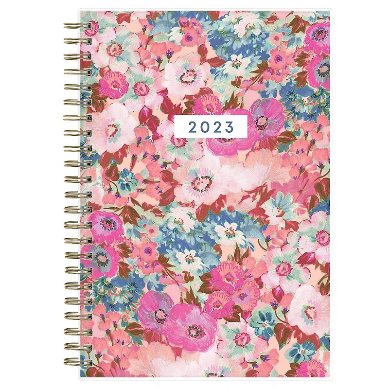 Agenda hebdomadaire/mensuel 2023, 5 po x 8 po, Blue Sky, motif éclatant Monique