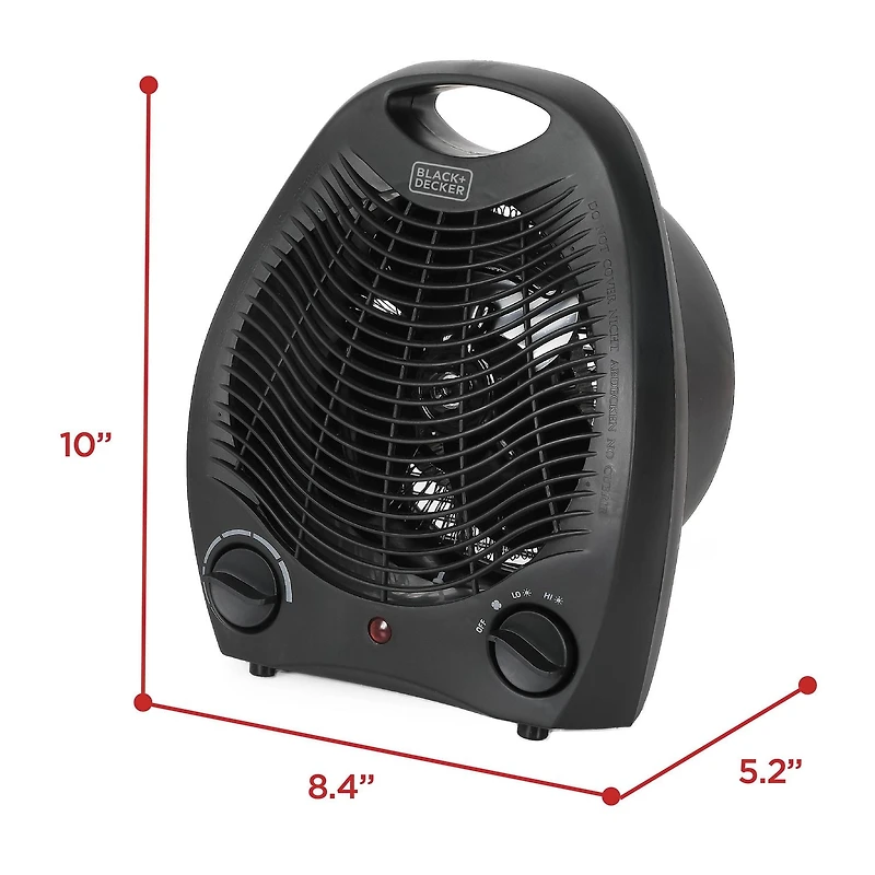 BLACK+DECKER Chauffage léger pour usage intérieur, chauffage infrarouge 1500 W avec protection contre la surchauffe