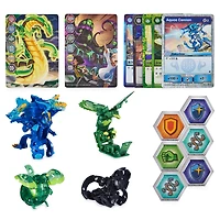 Bakugan Legends Collection Pack, 4-Pack featuring Auxillataur Bakugan, Talan Geogan, Pegatrix Nova, Dragonoid Ultra, and 6 BakuCores, Kids Toys for Ages 6 and Up