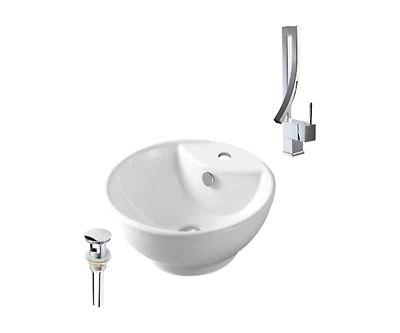 DROP Bath and Kitchen DR091278 Bathroom Vessel Sink Set