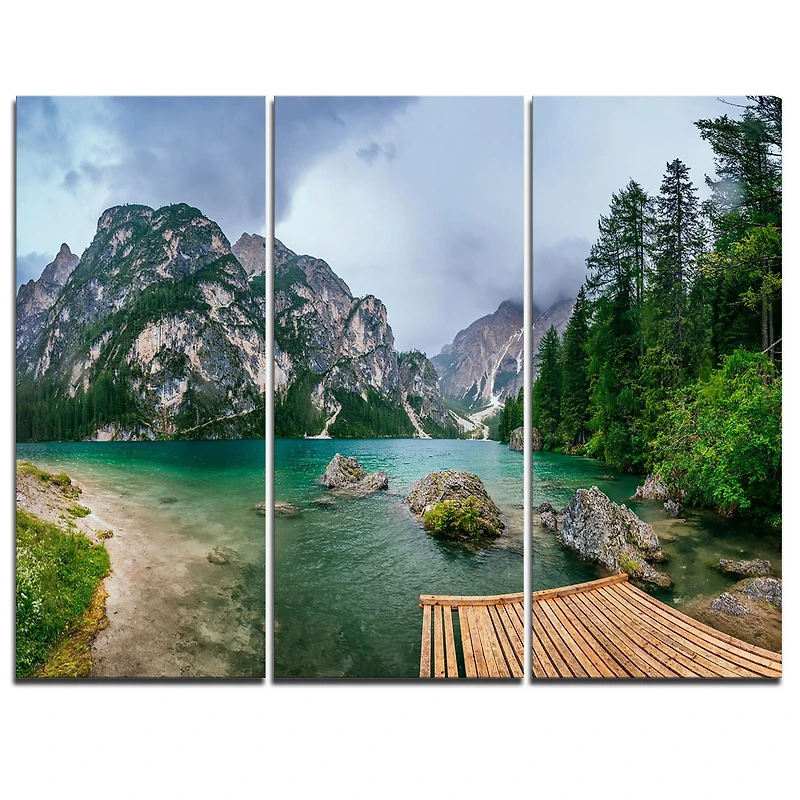 Design Art Lake between Mountains Landscape Photo Canvas Print