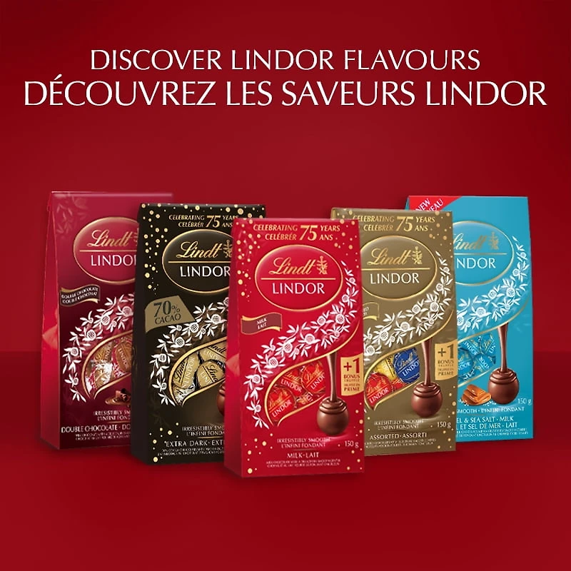 Lindt LINDOR Double Chocolate Truffles, 150-Gram Bag, 150g Bag