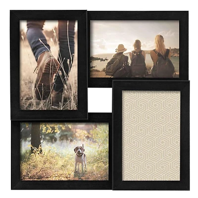 hometrends Parker Black Collage Picture Frame, Holds 4-4x6 photos