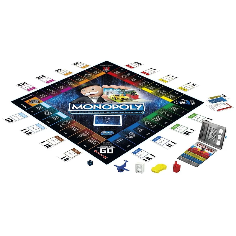 Monopoly Super banque électronique, unité bancaire électronique, jeu sans billets de banque, avec récompenses, technologie sans contact, dès 8 ans À partir de 8 ans