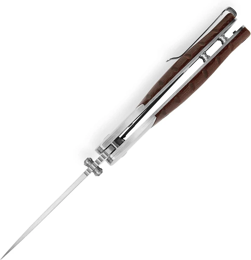 Buck Knives 835 Petit couteau pliant Selkirk, noir/marron, lame à pointe tombante, acier inoxydable, garantie à vie à 100 %, traité thermiquement, ouverture à une main, pratique, clip de poche, chasse