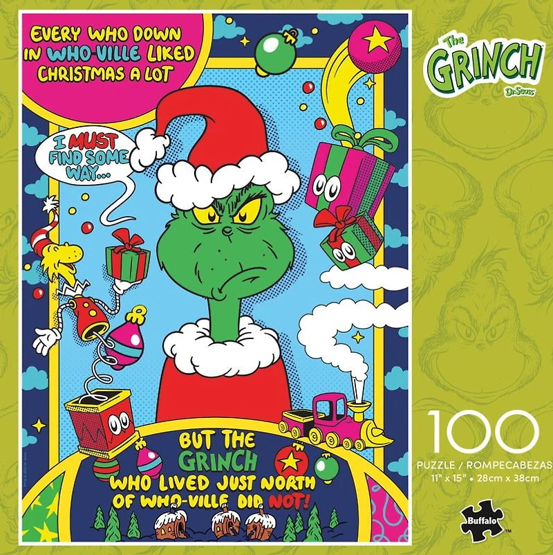 Buffalo Games Grinch Ball 100-Piece Interlocking Jigsaw Puzzle for Children Ages 6+